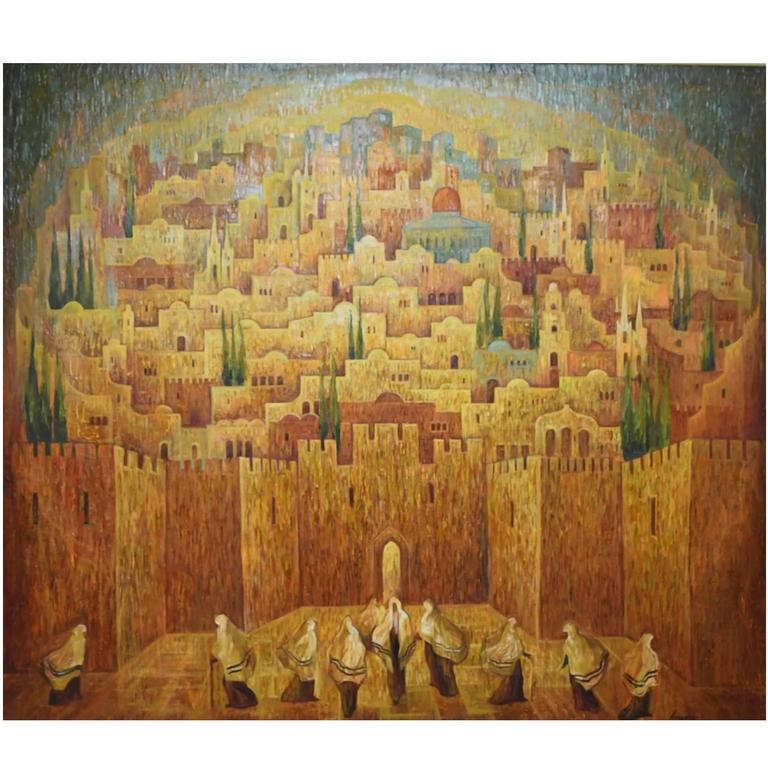 768x768 Jerusalem, Oil Painting By Russian Israli Artist Marina Grigoryan - Oh Jerusalem Painting