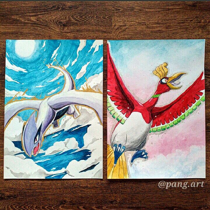 720x720 Lugia Amp Ho Oh Painting By Pang.art - Oh Painting