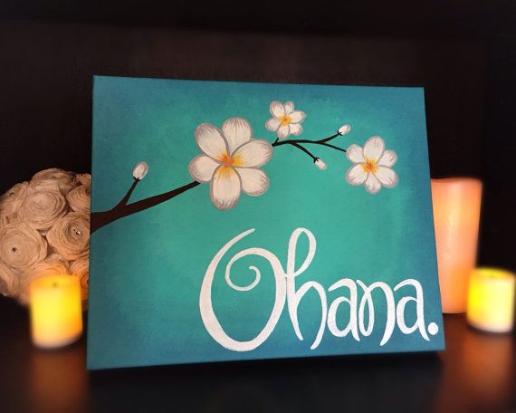 570x456 Ohana Means Family 8x10 Acrylic Painting On Stretched Canvas - Ohana Means Family Painting
