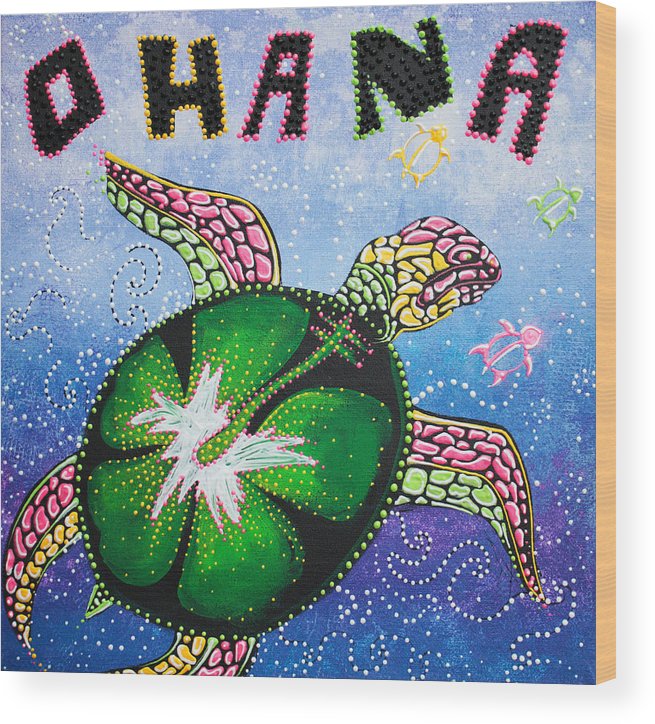 655x724 Ohana Means Family Wood Print By Laura Barbosa - Ohana Means Family Painting