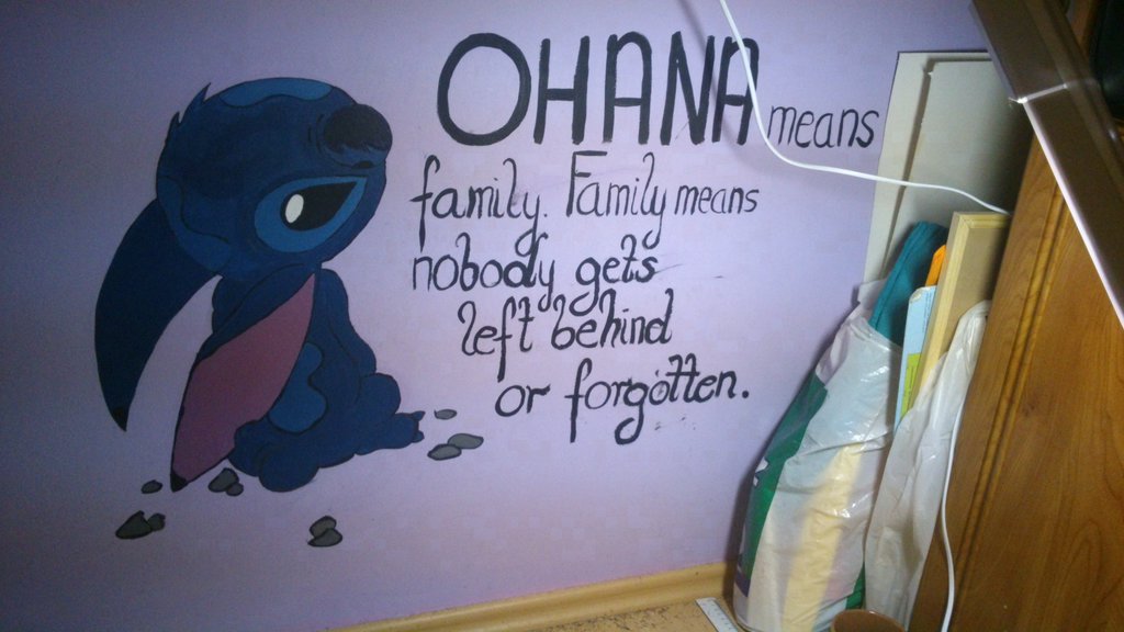 1024x576 Stitch And Ohana By Madampanda - Ohana Painting