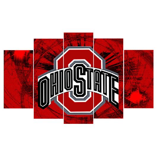 530x530 Ohio State 5 Pieces Canvas Wall Art Hd Printed Offersplace - Ohio State Canvas Painting