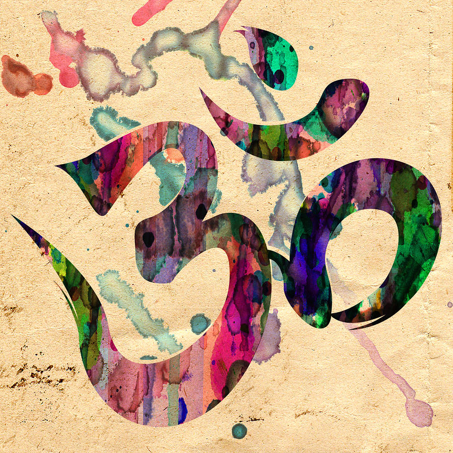 900x900 Yoga Ohm Symbol Painting By Robert R Splashy Art Abstract Paintings - Ohm Painting