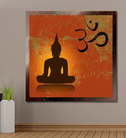 494x544 Buy Cotton Canvas 60 X 0.4 X 60 Inch Buddha Amp Om Symbol Painting - Ohm Painting
