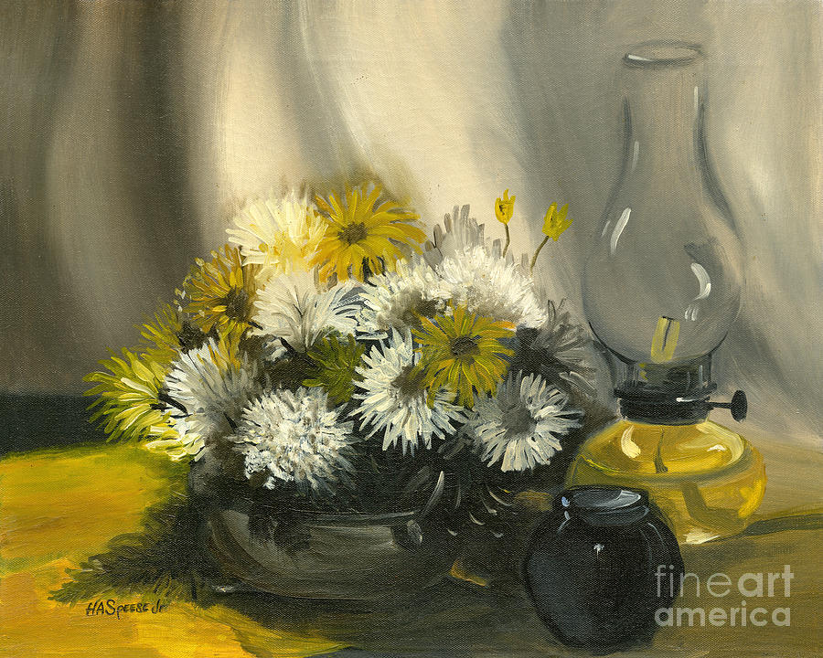 900x720 Oil Lamp Painting By Harry Speese - Oil Lamp Painting