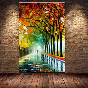 300x299 Large Handpainted Tree Street Abstract Landscape Oil Painting - Oil Painting