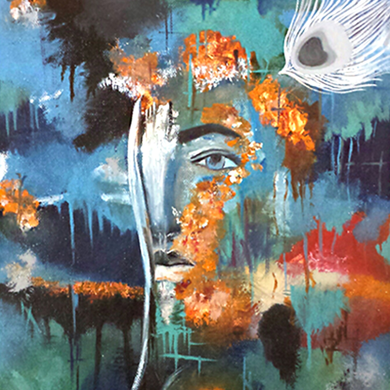 800x800 Mystique Krishna Buy Original Mystique Krishna Painting - Oil Painting