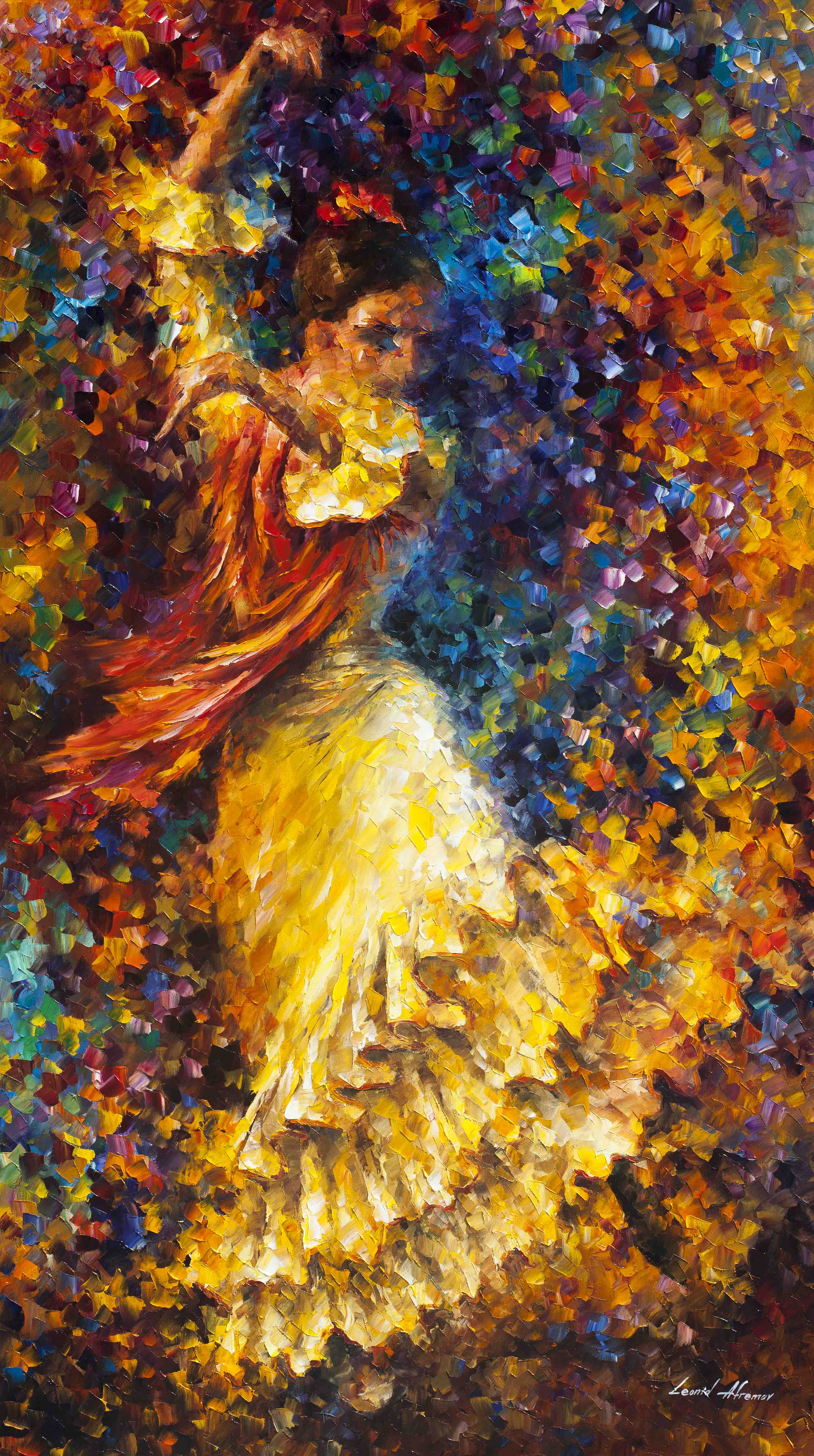 3090x5526 Afremov, Original, Oil, Painting, Palette Knife, Impressionist - Oil Painting