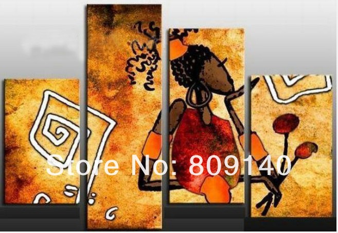 657x454 2018 Stretched Abstract African Woman Portrait Oil Painting Canvas - Oil Painting Africa