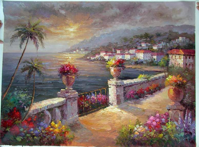 776x574 Mediterranean Sea Oil Painting,mediterranean Sea A Mediterranean - Oil Painting Art