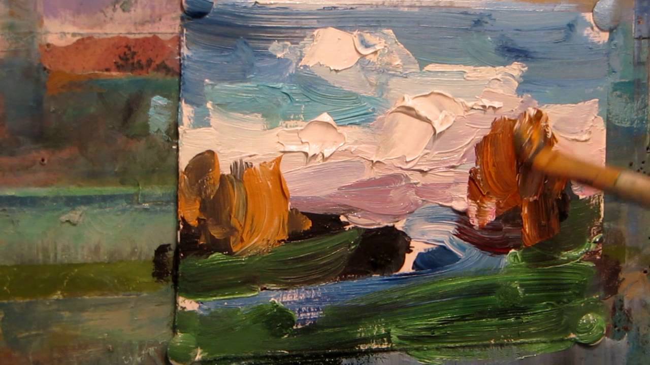 1280x720 Oil Painting. Autumn Landscape. Miniature Paintings. Large Brush - Oil Painting Artwork