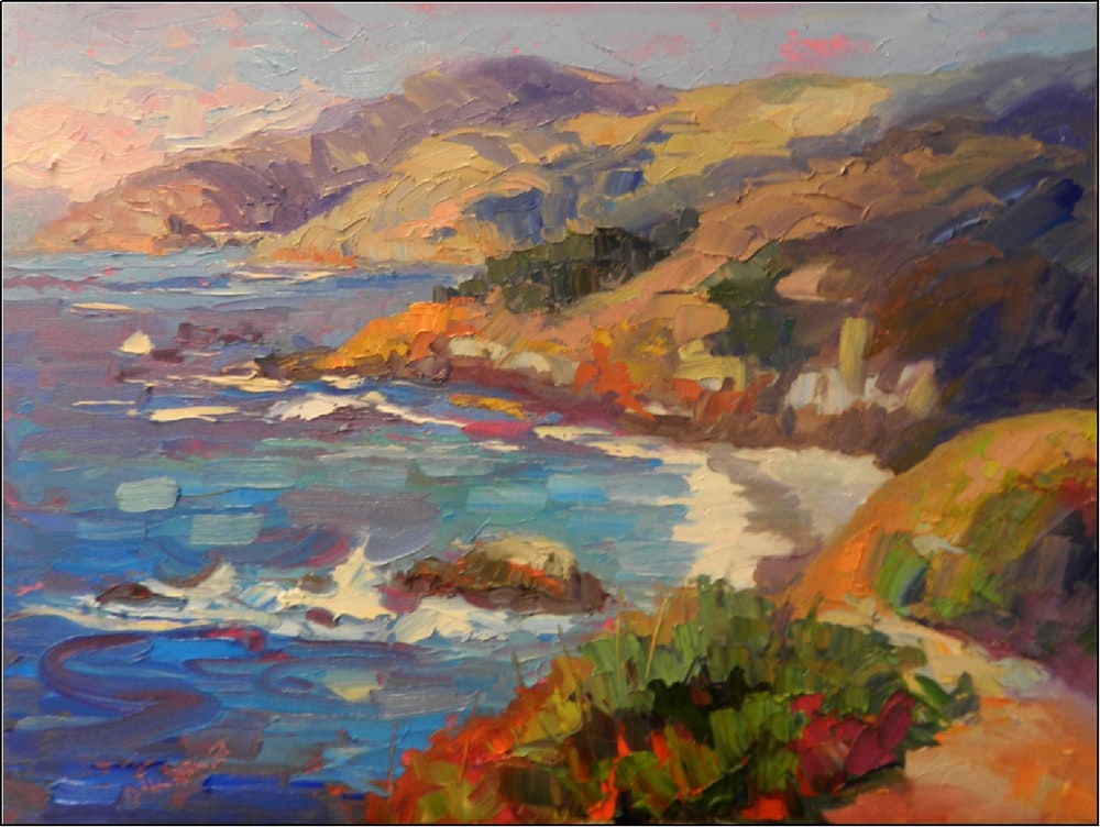 1000x752 Pacific Blues, 18x24, Oil Paintings Of California, Big Sur - Oil Painting Artwork