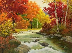 300x221 Hd Art Print Autumn Landscape Oil Painting Printed On Canvas 16x20 - Oil Painting Autumn Landscape