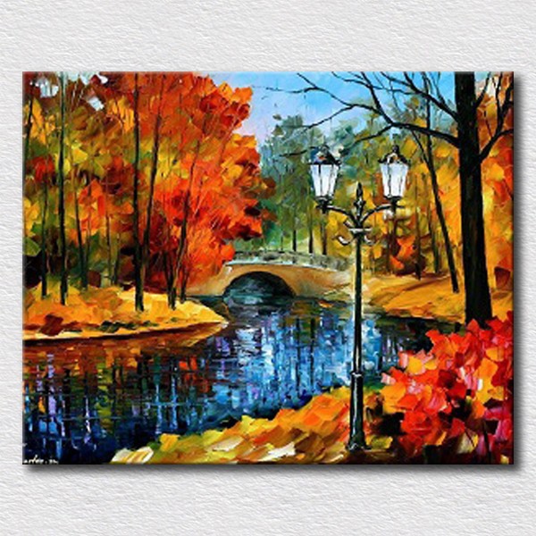 600x600 Nice Autumn Landscape Handpainted Oil Painting For Bedroom - Oil Painting Autumn Landscape