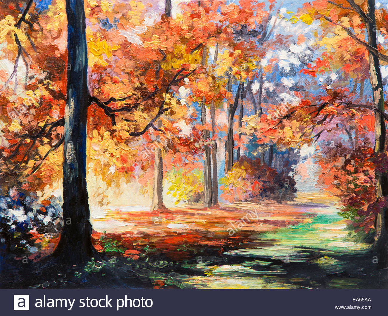 Oil Painting Autumn Landscape at PaintingValley.com | Explore ...