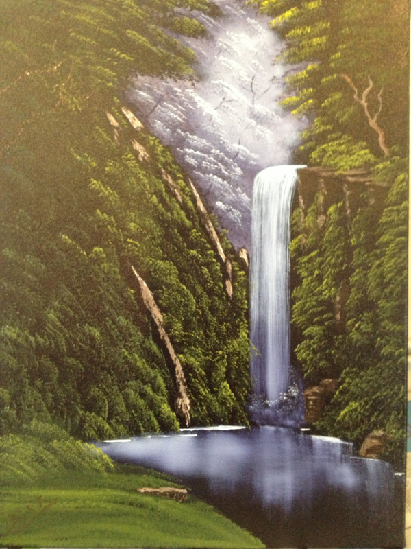 600x800 Waterfall Oil Paintings - Oil Painting Bob Ross Style