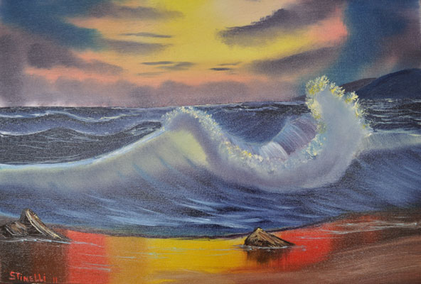 592x400 Bob Ross Style Oil Paints By Joseph A. Stinelli - Oil Painting Bob Ross Style