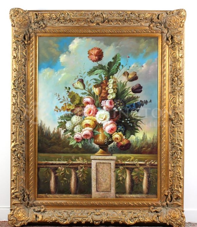 650x748 Monumental Signed Floral Oil Painting By Kate Young Worthington - Oil Painting By