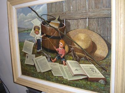 400x300 Ralph Anderson Oil Painting Trompe L' Oeil - Oil Painting By Anderson