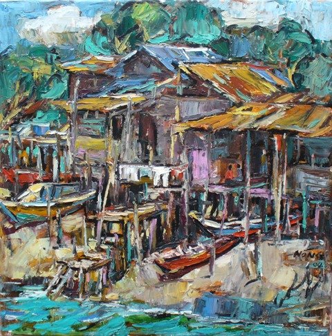 480x486 Oil Painting From Malaysia Famous Artist - Oil Painting By Artist