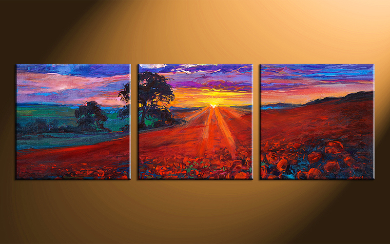 800x500 3 Piece Colorful Scenery Huge Canvas Art Oil Paintings - Oil Painting Canvas Art