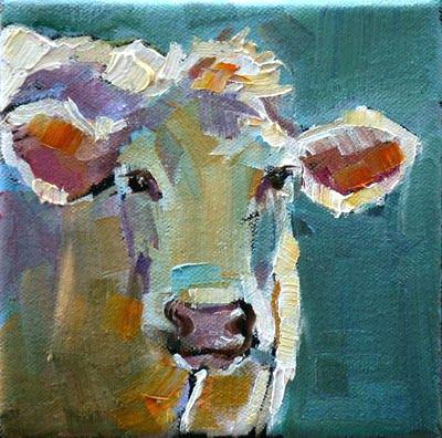 400x396 Oil Painting Cow Head Made Him Look Like He Was An Tips Landscapes - Oil Painting Cattle