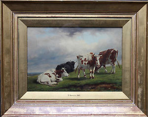 300x237 Thomas Baker Leamington British Landscape Oil Painting Cattle 1809 - Oil Painting Cattle