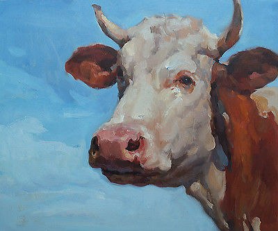 400x333 Wholesale Animal Painting Original Cow Art Oil Painting - Oil Painting Cattle