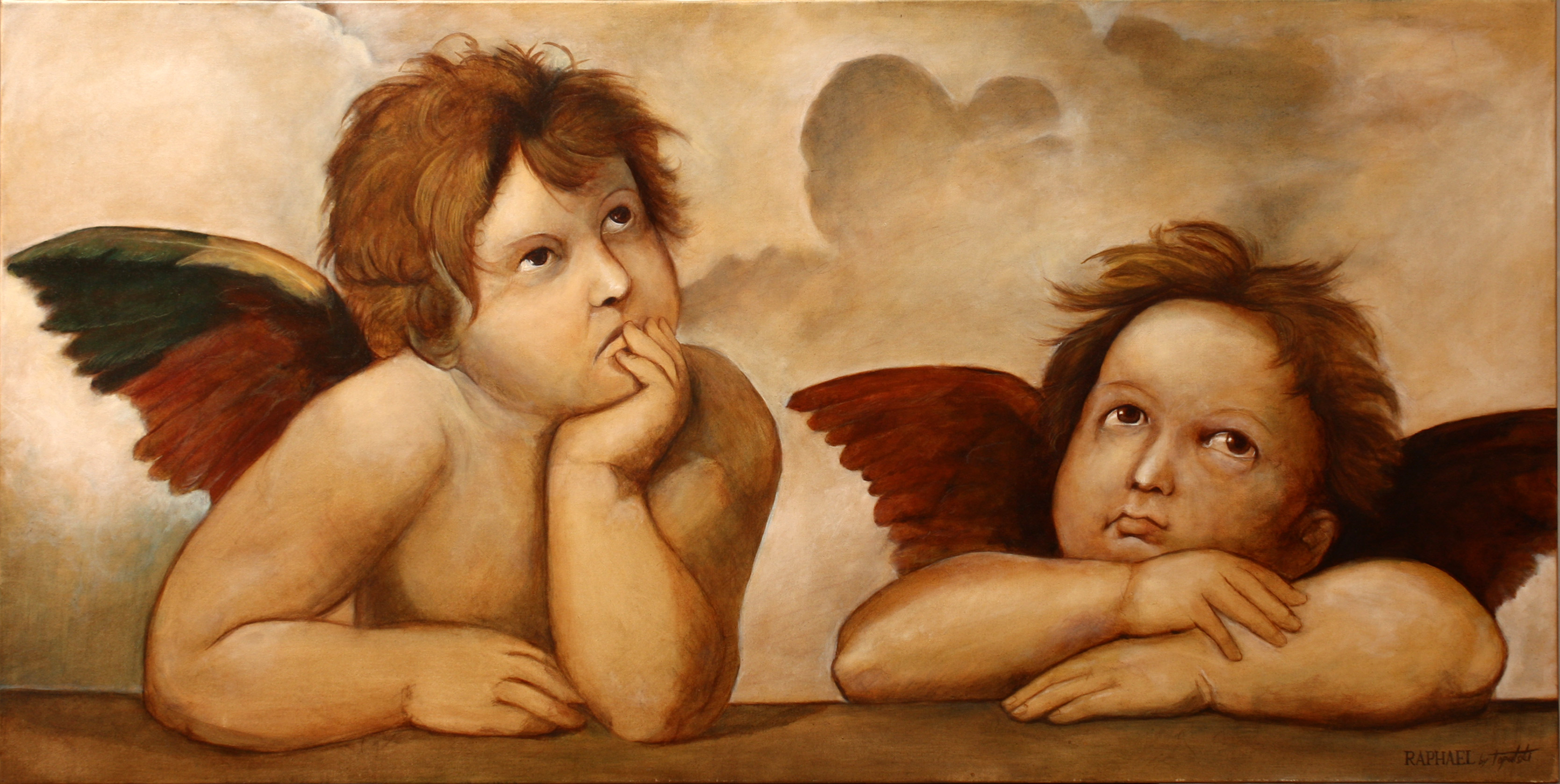 3338x1677 Raphael's Angels Oil Painting Fine Arts Gallery - Oil Painting Com
