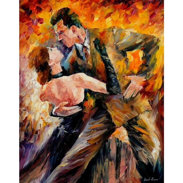 640x640 Modern Oil Painting On Canvas Classical Tango Dancer Handmade - Oil Painting Dancer