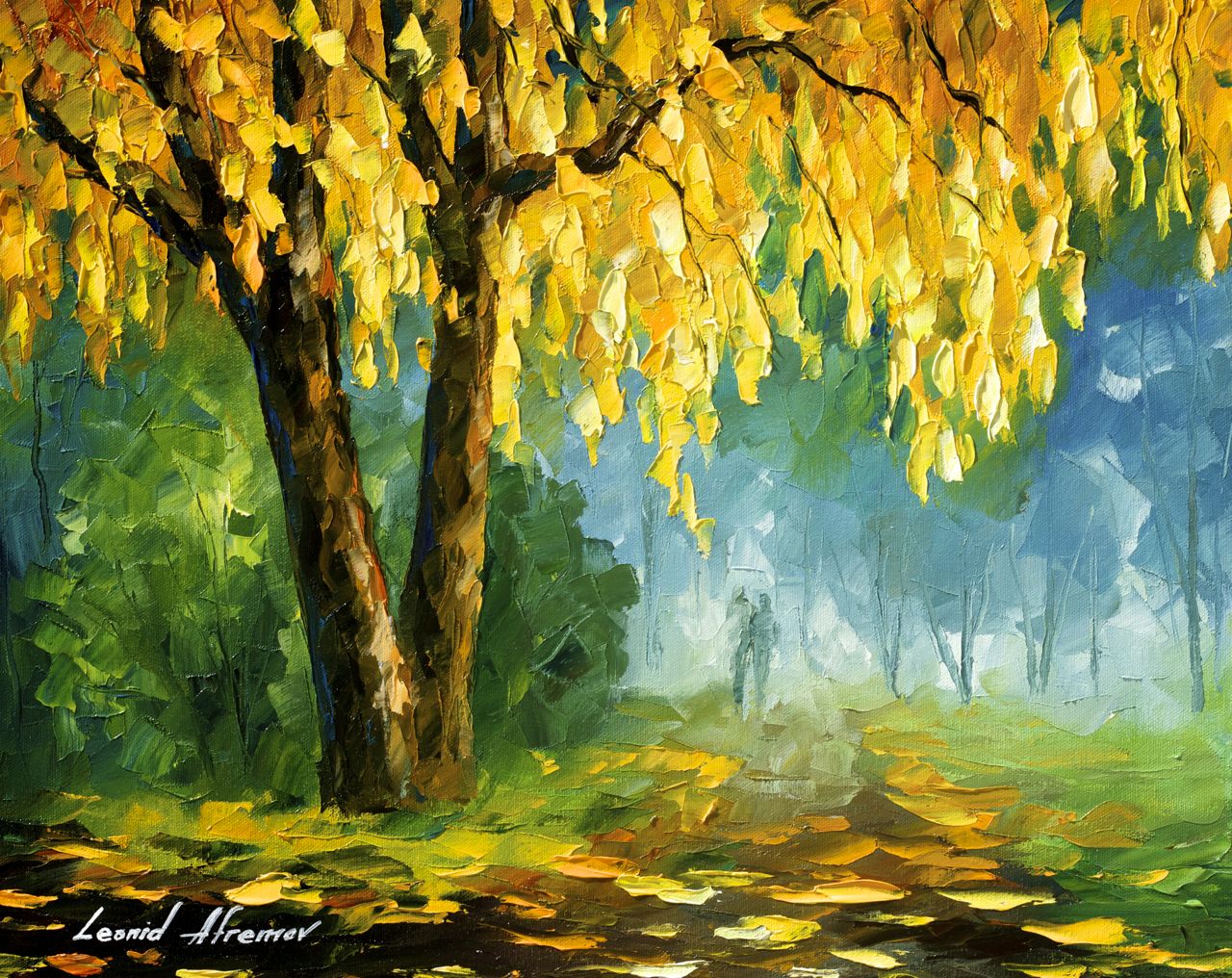 1280x1016 The Leaves That Never Fall - Oil Painting Fall Landscape