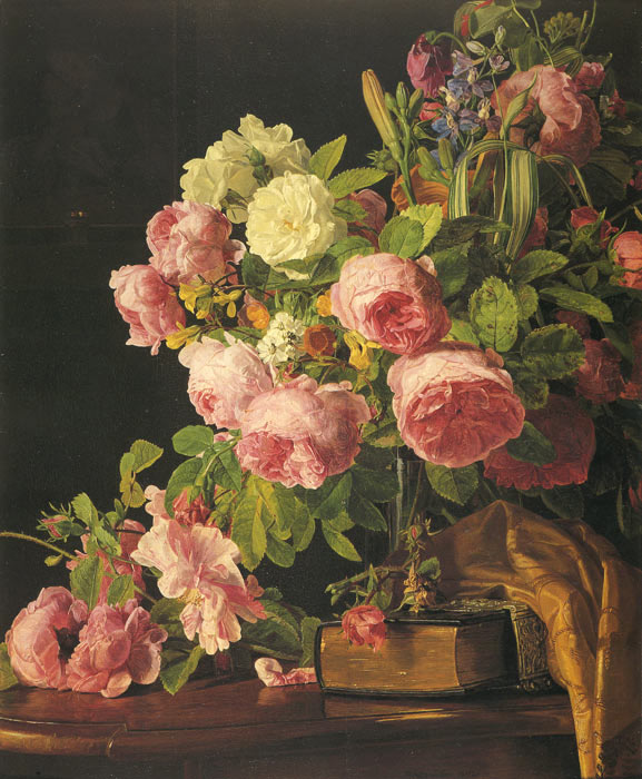 577x700 Roses, 1842 - Oil Painting Flowers