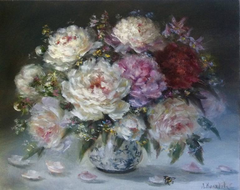 770x608 Saatchi Art Cute Original Oil Painting 50x40 - Oil Painting Flowers