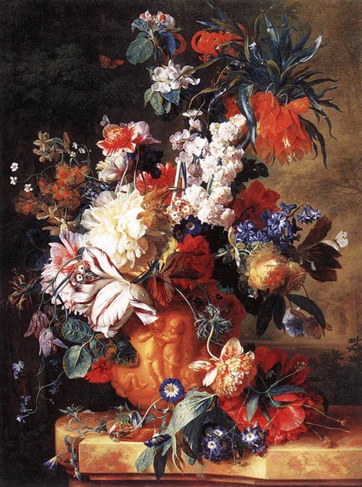 520x700 Bouquet Of Flowers In An Urn, 1724 - Oil Painting Flowers