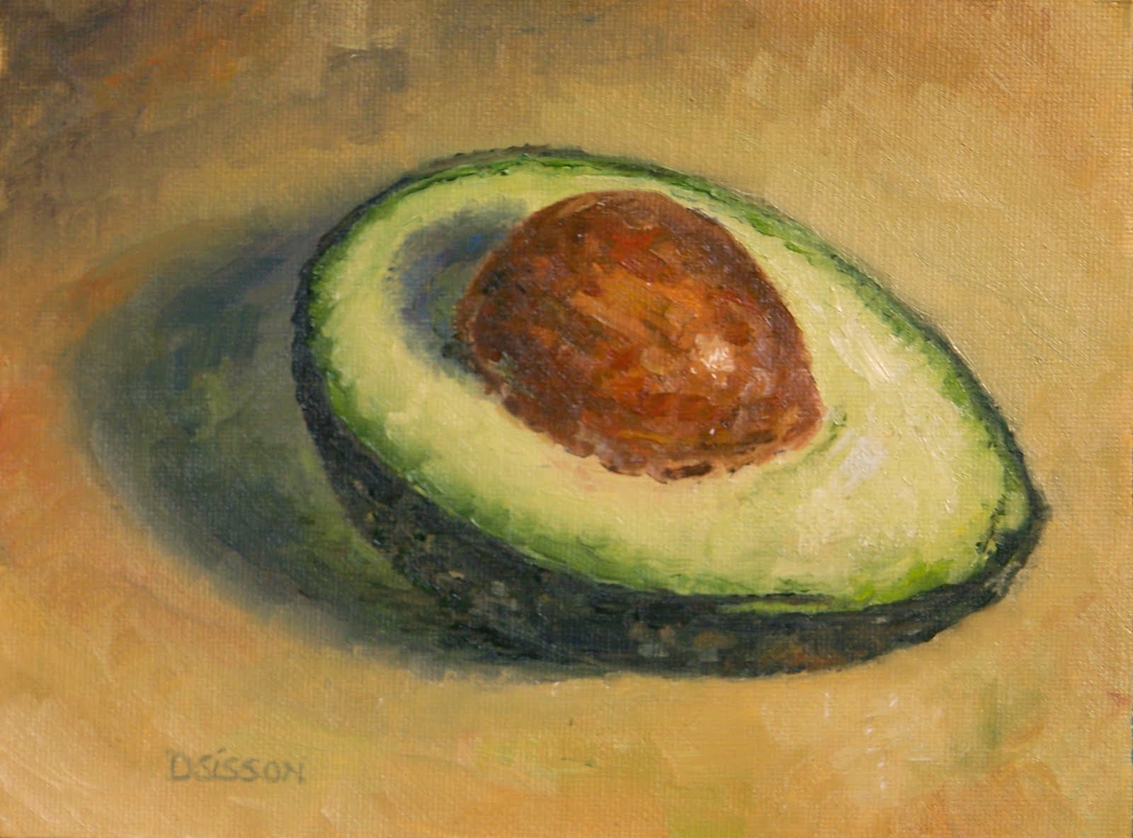 1600x1183 Daily Painting Projects Avocado 1 Oil Painting Still Life Art - Oil Painting Food
