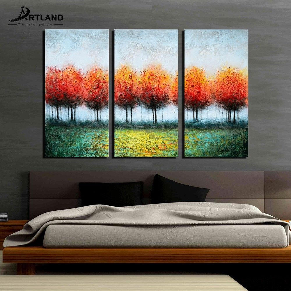 1000x1000 Framed Tree Canvas Oil Painting Hand Painted Wall Art Set - Oil Painting For Bedroom