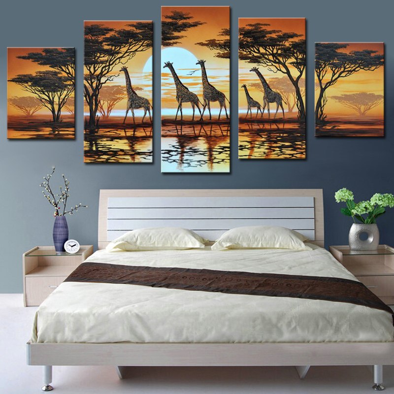 800x800 Hand Painted Savanna Landscape Oil Paintings For Bedroom Unframed - Oil Painting For Bedroom