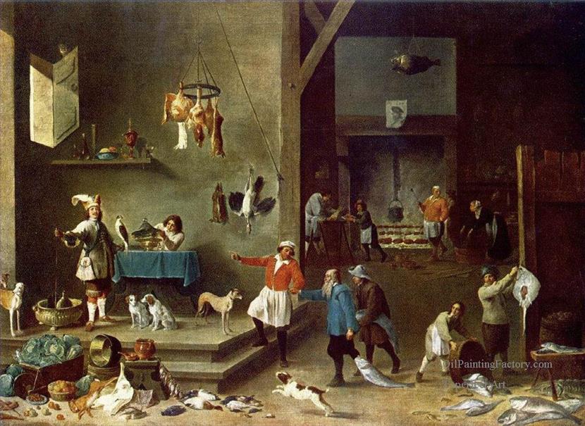 830x605 Oil Paintings Of 0 The Kitchen David Teniers The Younger Art - Oil Painting For Kitchen