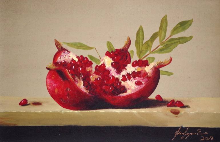 770x497 Saatchi Art Pomegranate, Still Life Oil Painting, Kitchen Art - Oil Painting For Kitchen