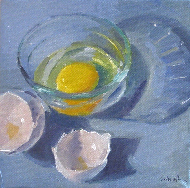 606x600 Sedwick Studio Blue Egg - Oil Painting For Kitchen