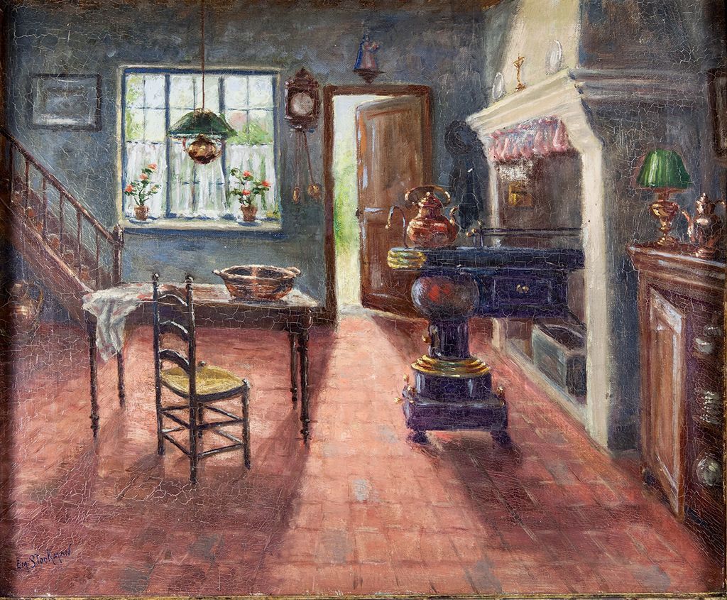 1024x845. Stockmanntique Oil Painting, Impressionist Interior - Oil Painting For Kitchen
