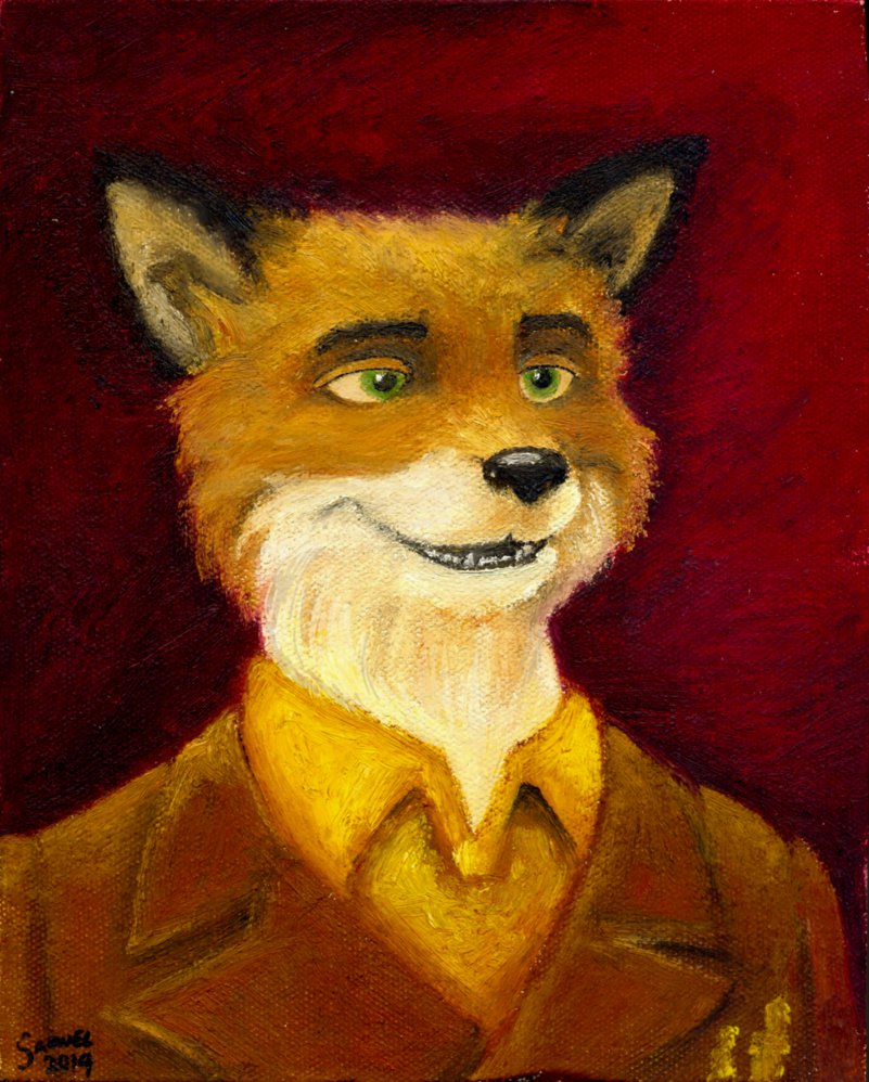 801x998 Mr. Fox - Oil Painting Fox