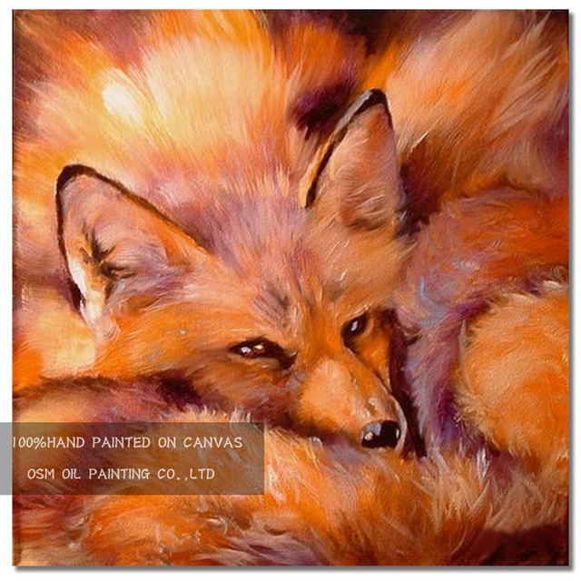 640x640 Newest Design Artist Handmade Beautiful Red Fox Oil Painting - Oil Painting Fox