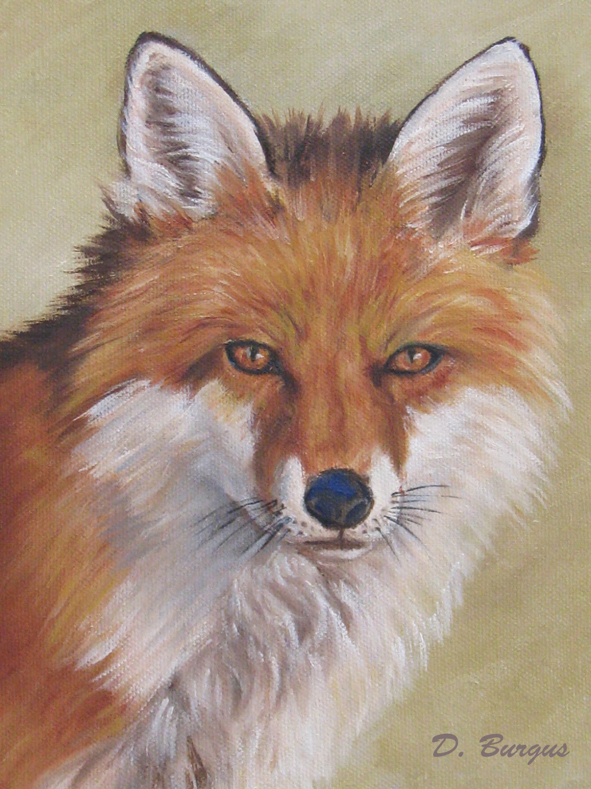 1200x1600 Art Helping Animals Handsome Red Fox Oil Painting By Della Burgus - Oil Painting Fox