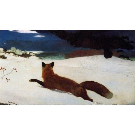 458x458 Fox Hunt By Winslow Homer - Oil Painting Fox