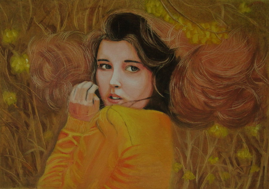 900x631 Oil Painting A Beautiful Girl By Mritunjay Singh - Oil Painting Girl