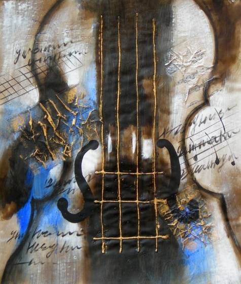475x560 Guitar Oil Painting From Doupine Art [Hs3785](Id4187622) Product - Oil Painting Guitar