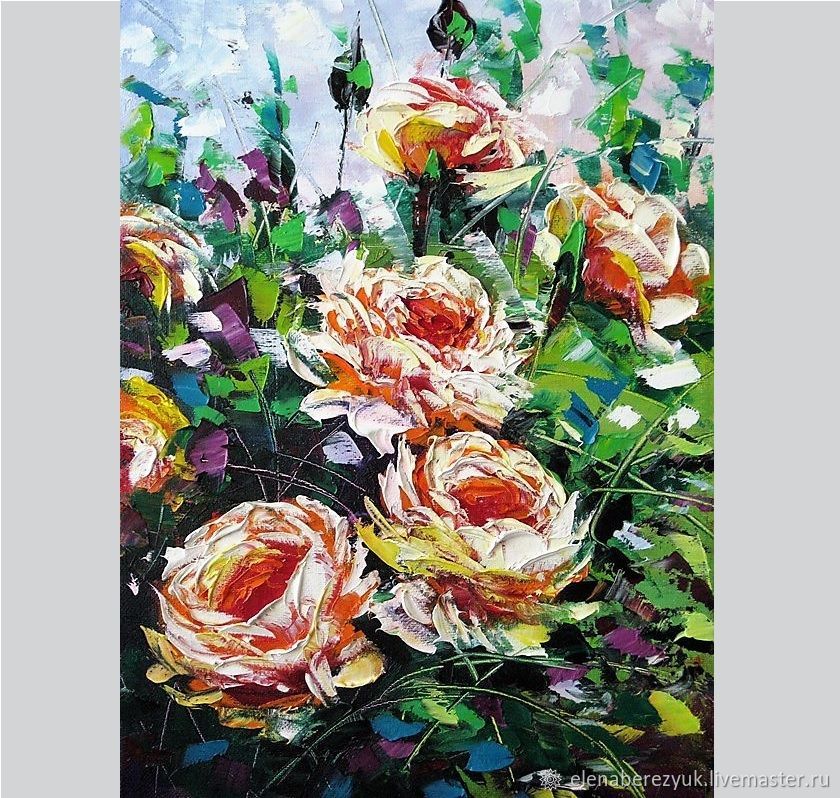 840x798 Roses Oil Painting On Canvas Shop Online On Livemaster - Oil Painting Images