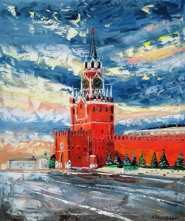 770x920 Saatchi Art Moscow Kremlin Original Palette Knife Oil Painting - Oil Painting Images