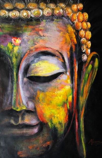 403x621 Colorful Buddha Oil Painting By Buddhaoilpaintings On Etsy My - Oil Painting Images
